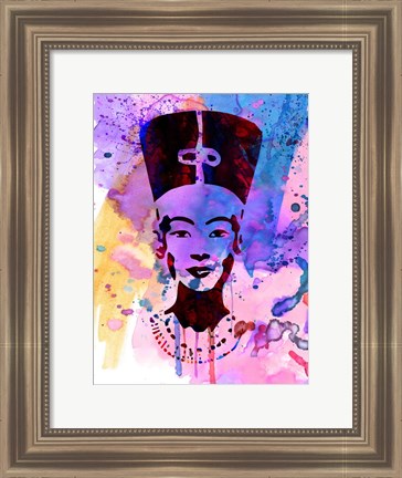 Framed Nefertiti Watercolor Print