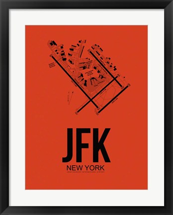 Framed JFK New York Airport Orange Print