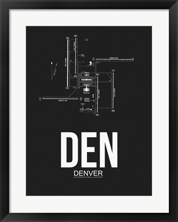 Framed DEN Denver Airport Black Print