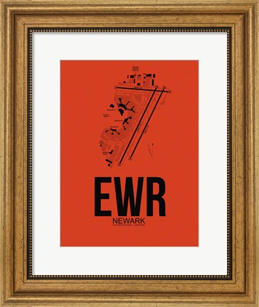 Framed EWR Newark Airport Orange Print