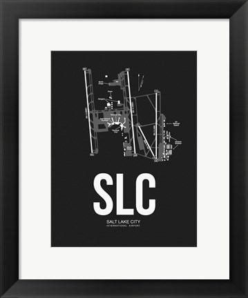 Framed Salt Lake City Airport Black Print