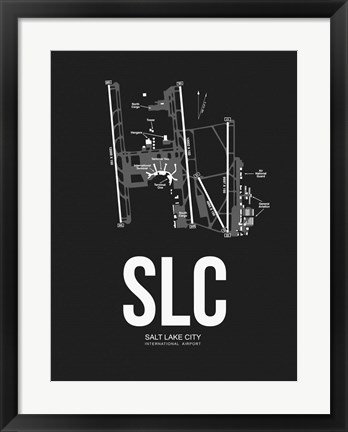 Framed Salt Lake City Airport Black Print