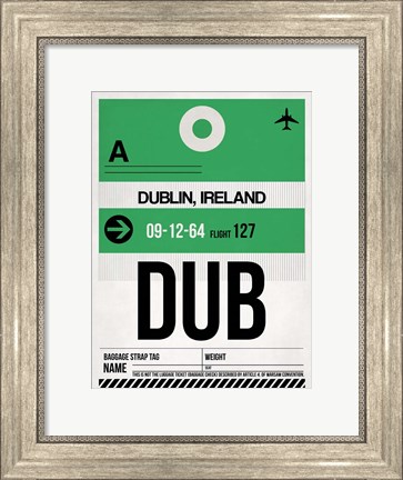 Framed DUB Dublin Luggage Tag 1 Print