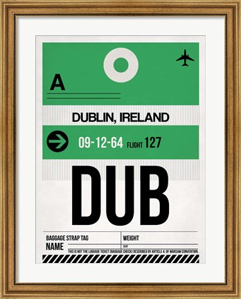 Framed DUB Dublin Luggage Tag 1 Print