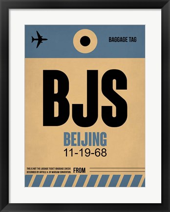 Framed BJS Beijing Luggage Tag 2 Print