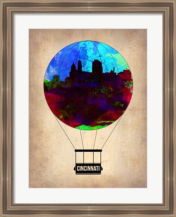 Framed Cincinnati  Air Balloon Print