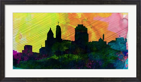 Framed Cincinnati City Skyline Print