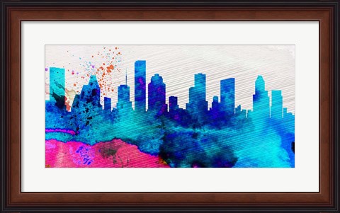 Framed Houston City Skyline Print