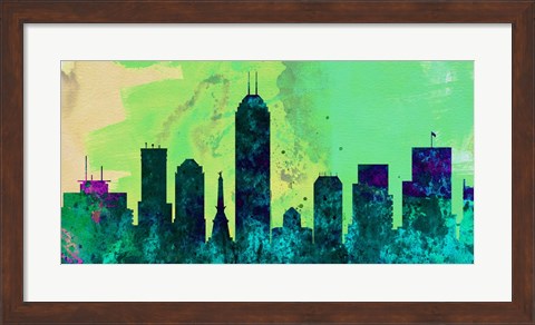 Framed Indianapolis City Skyline Print