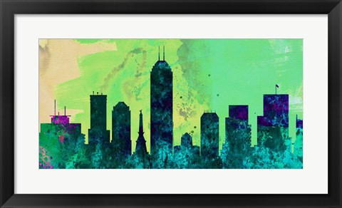 Framed Indianapolis City Skyline Print