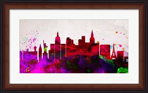 Framed Las Vegas City Skyline Print