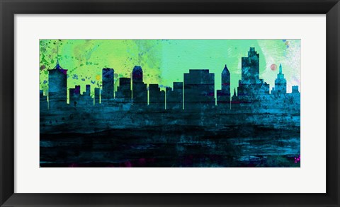 Framed Tulsa City Skyline Print