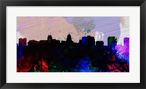 Framed Madison City Skyline Print