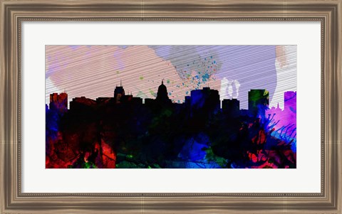 Framed Madison City Skyline Print