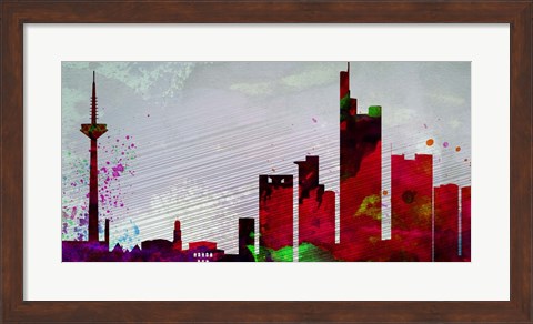 Framed Frankfurt City Skyline Print