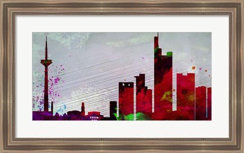 Framed Frankfurt City Skyline Print