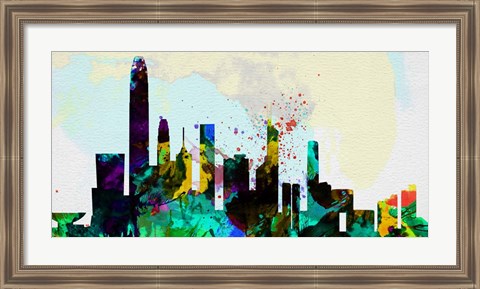 Framed Hong Kong City Skyline Print