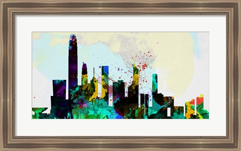 Framed Hong Kong City Skyline Print