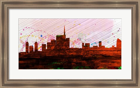 Framed Milan City Skyline Print