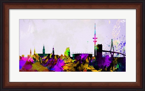 Framed Hamburg City Skyline Print