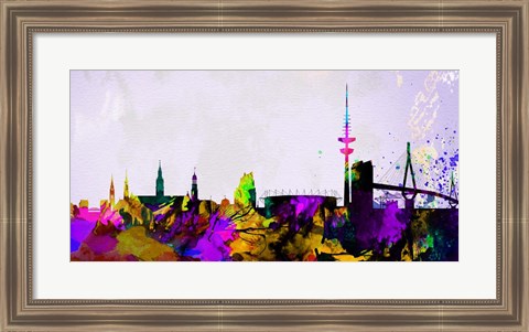 Framed Hamburg City Skyline Print