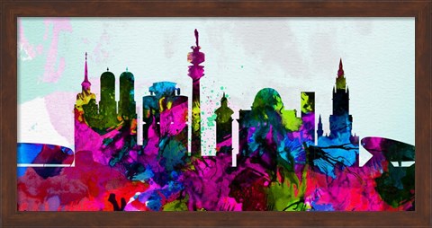 Framed Munich City Skyline Print