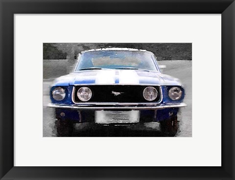 Framed 1968 Ford mustang Front End Print