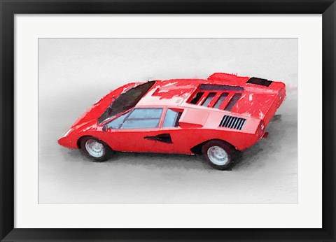 Framed 1974 Lamborghini Countach Print