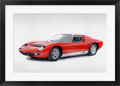 Framed 1969 Lamborghini Miura P400 S Print