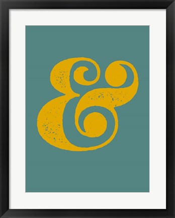 Framed Ampersand Blue and Yellow Print