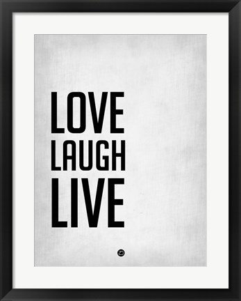 Framed Love Laugh Live Grey Print