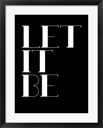 Framed Let It Be  Black Print