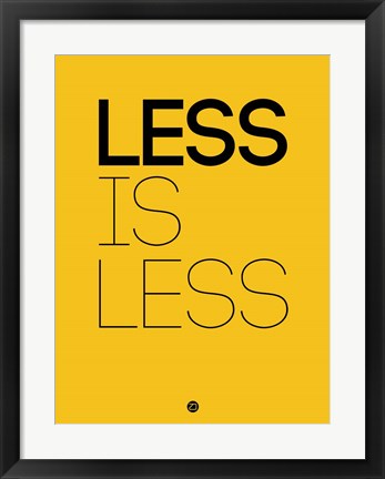 Framed Less Is Less Yellow Print