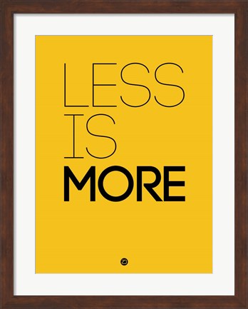 Framed Less Is More Yellow Print