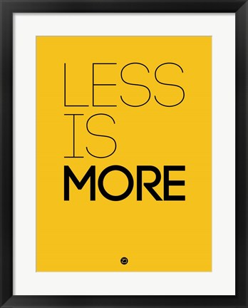 Framed Less Is More Yellow Print