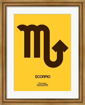 Framed Scorpio Zodiac Sign Brown Print