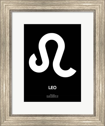 Framed Leo Zodiac Sign White Print