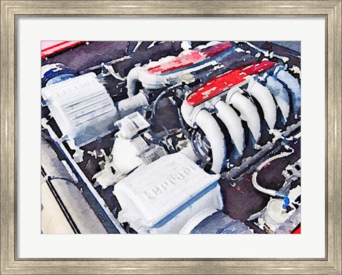 Framed Ferrari 512 TR Testarossa Engine Print