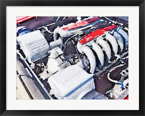 Framed Ferrari 512 TR Testarossa Engine Print