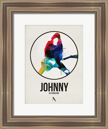 Framed Johnny Watercolor Circle Print