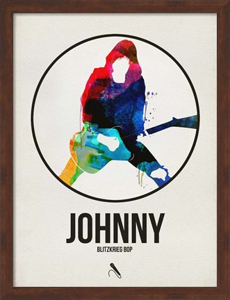 Framed Johnny Watercolor Circle Print