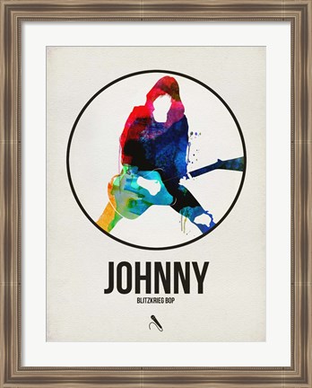 Framed Johnny Watercolor Circle Print