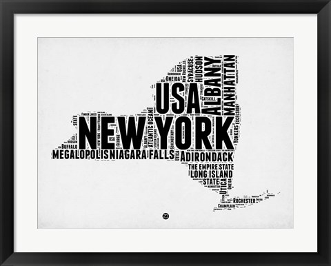 Framed New York Word Cloud 2 Print