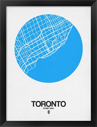 Framed Toronto Street Map Blue Print