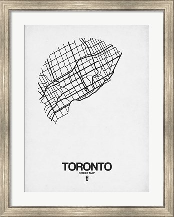 Framed Toronto Street Map White Print