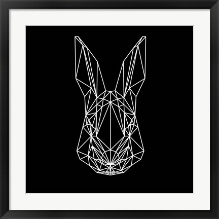 Framed Rabbit on Black Print