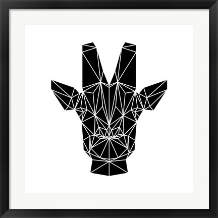 Framed Black Giraffe Print