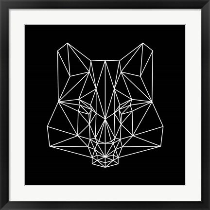 Framed Fox on  Black Print