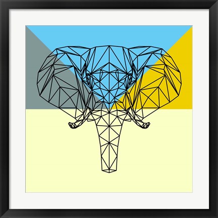 Framed Party Elephant Polygon Print