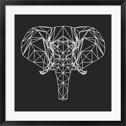 Framed Elephant Polygon Print